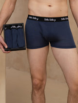 [Dark Blue] SilkSilky-AU 100% Silk Jersey Men's Underwear 001