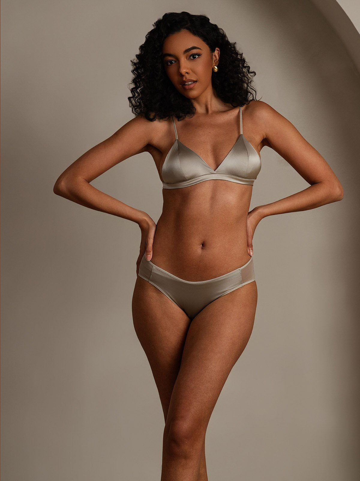 SilkSilky-AU Pure Silk Bra&Panty Set LightGray 006