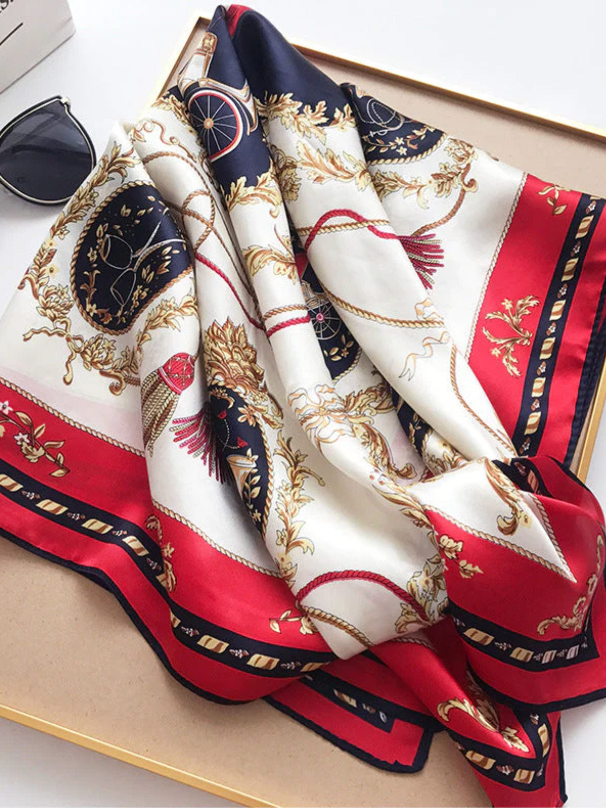 SilkSilky AU Pure Silk Scarf Red 003