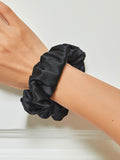 SilkSilky AU 19Momme Pure Silk Scrunchie Black 001