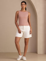 [Pink] SilkSilky-AU Sleeveless Round Neck Camisole 007
