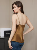 SilkSilky-AU Pure Silk Sleeveless V Neck Camisole Coffee 002