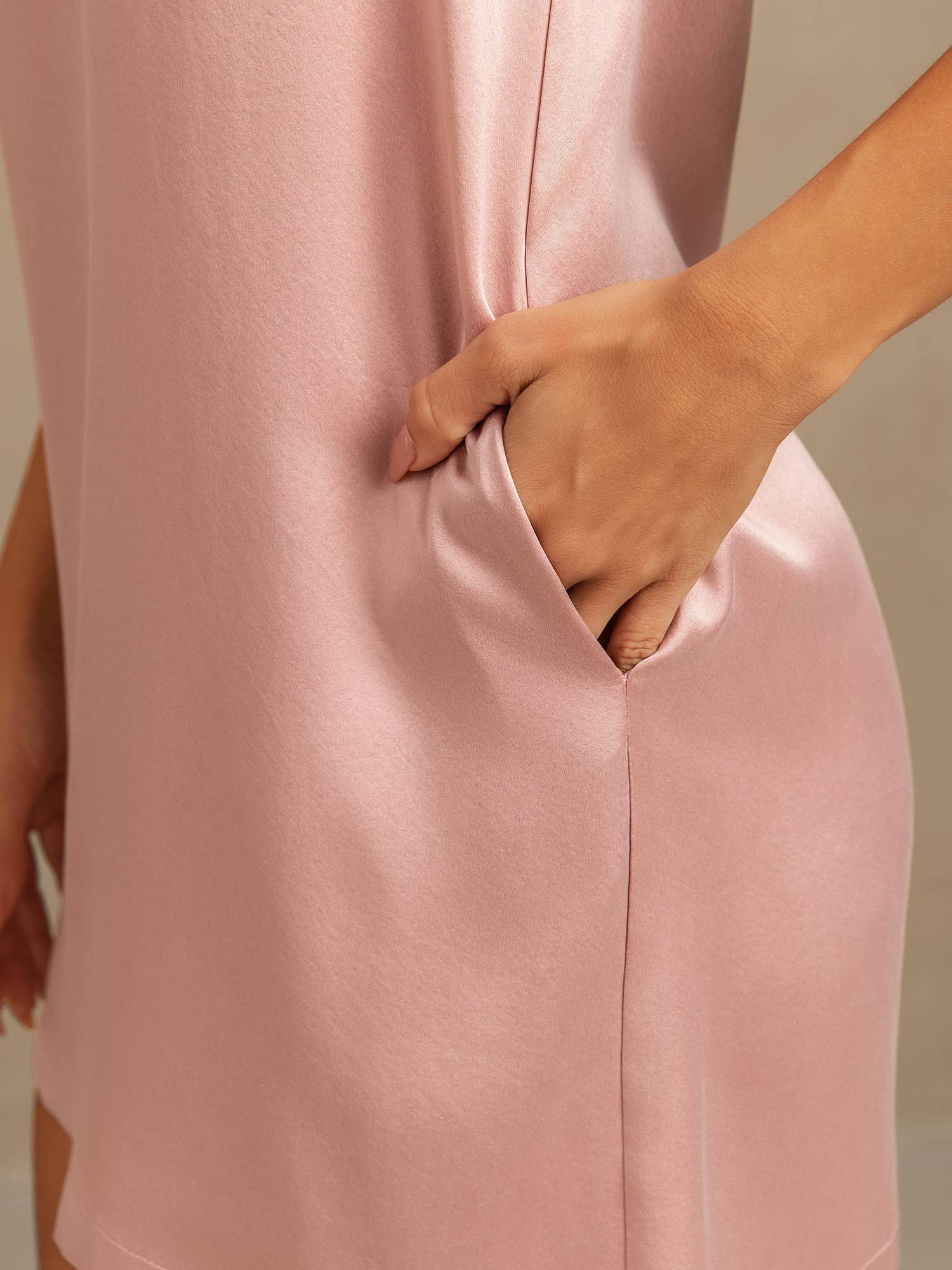 [Peach Skin] SilkSilky-AU 19Momme Machine-Washable Silk Nightgown 005