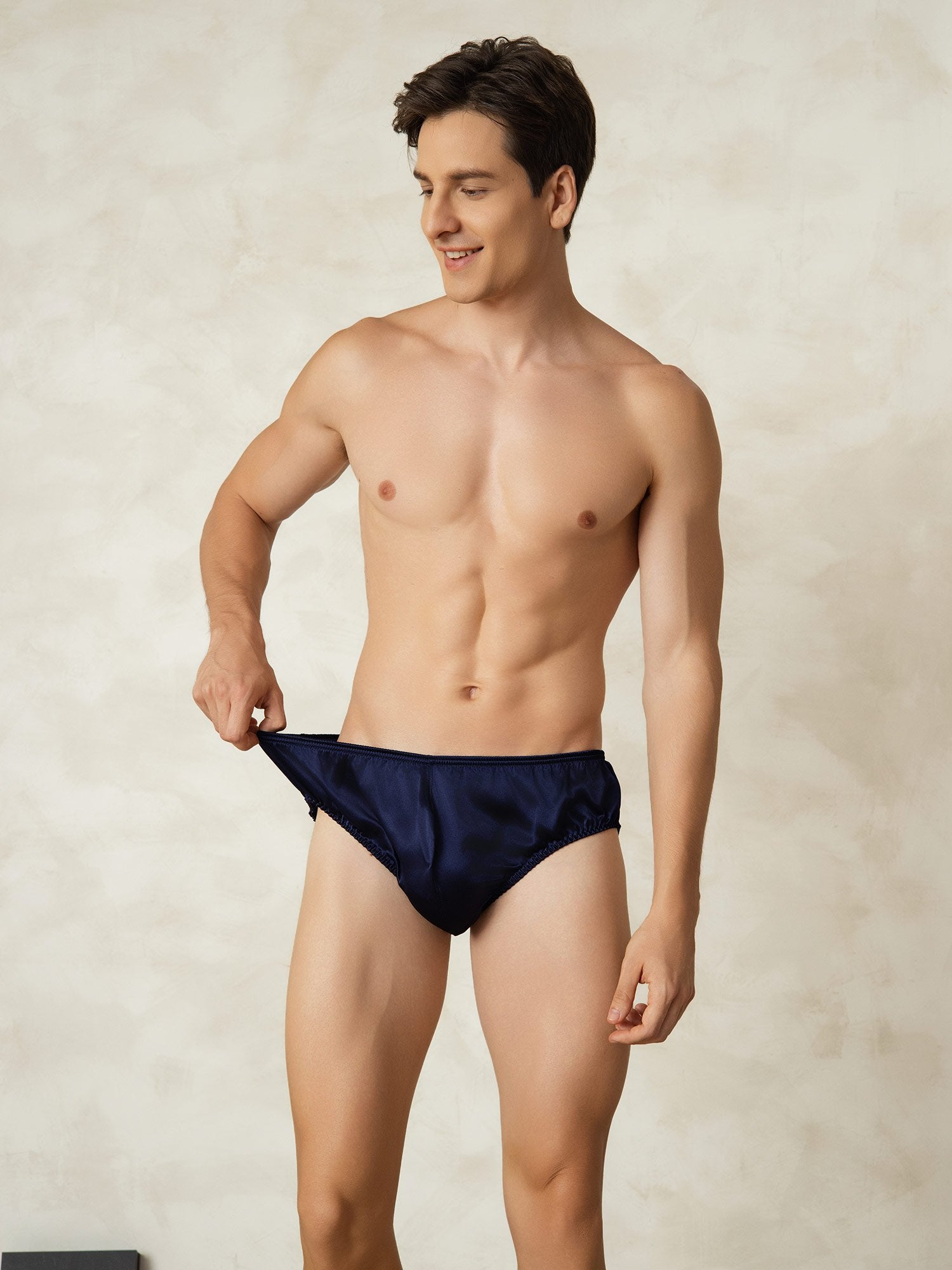 [DarkBlue] SilkSilky-AU Pure Silk Mens Underwear 005