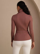 [Cameo Rose] SilkSilky-AU Long Sleeve Turtle Neck Women's T-Shirt 002