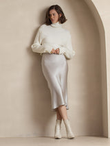 [Light Gray] SilkSilky-AU Skirt 006