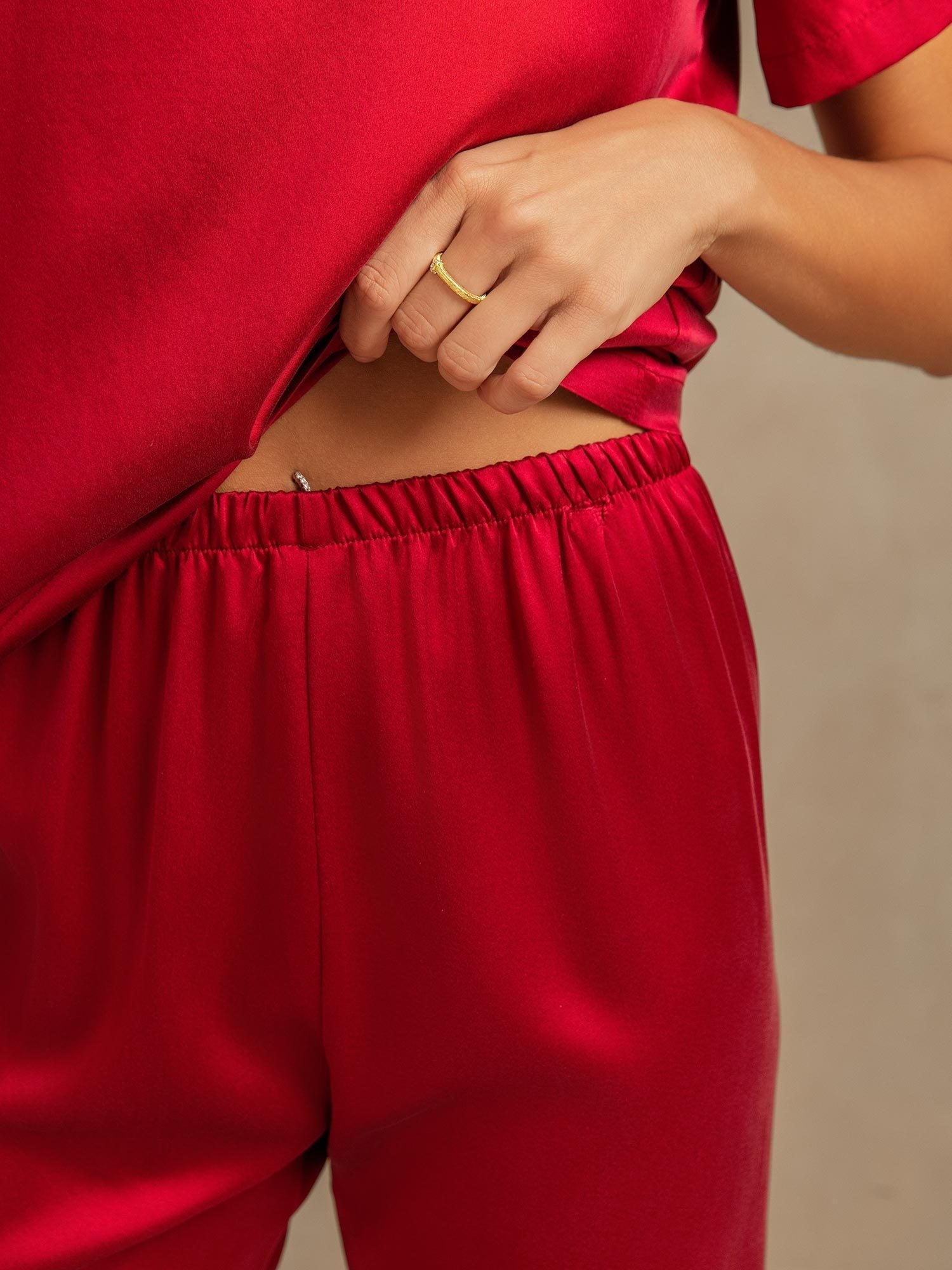 [Wine] SilkSilky-AU 19Momme Washable Silk Womens Pajamas 005