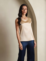 [Champagne] SilkSilky-AU Sleeveless Round Neck Camisole 001