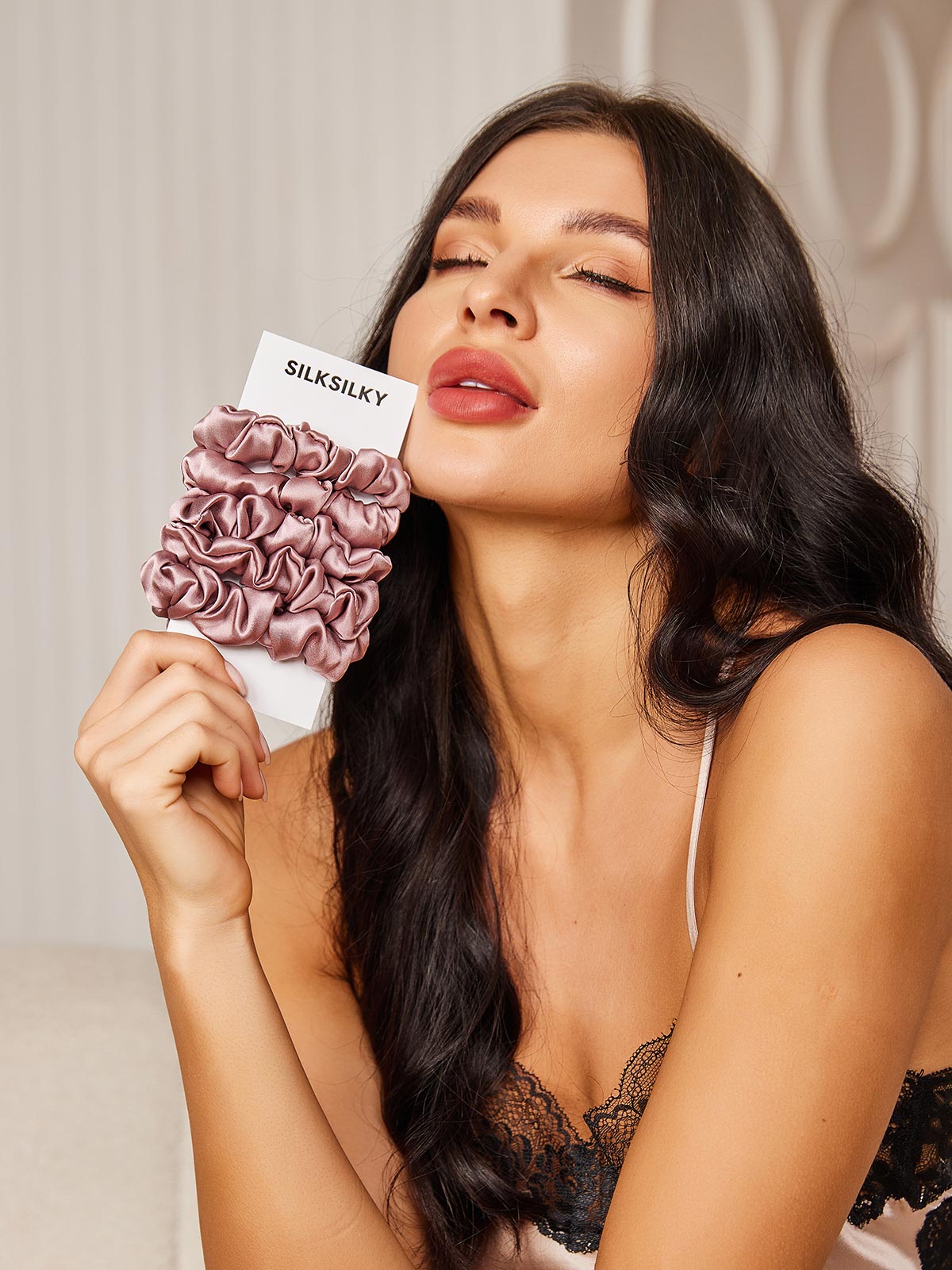 [Pale Mauve] SilkSilky-AU 19Momme Pure Silk Scrunchie 002