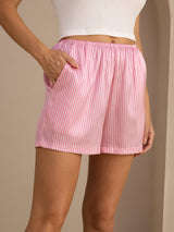 [Pink Pinstripe] SilkSilky-AU Womens Shorts 004