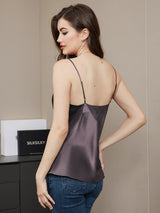 [Purple Gray] SilkSilky-AU Spaghetti Strap V Neck Camisole 002