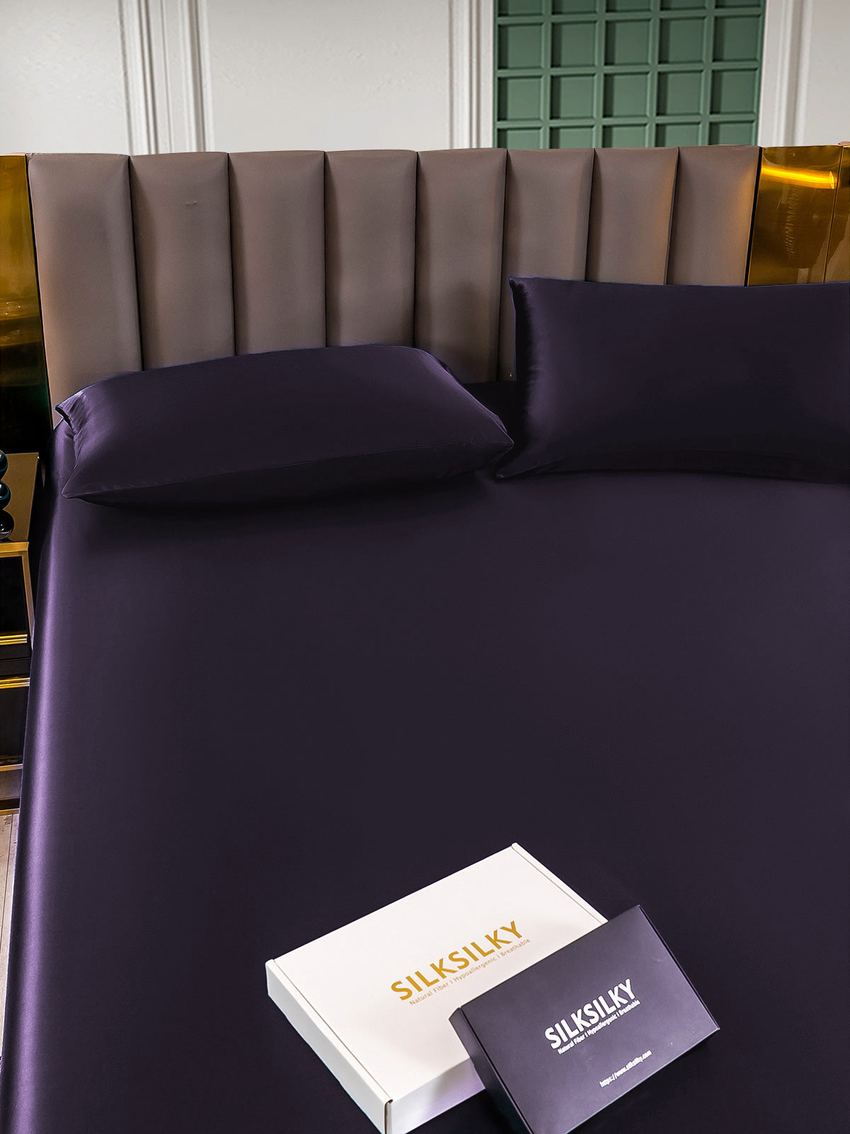 [Deep Purple] SilkSilky-AU 25Momme Bedding Set 005