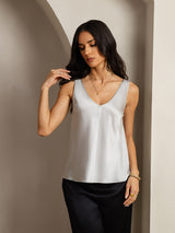 [Silver] SilkSilky-AU Sleeveless V Neck Camisole 001