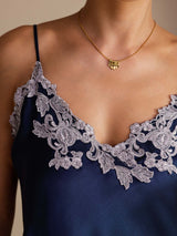 [Dark Blue] SilkSilky-AU Sleeveless V Neck Camisole 005