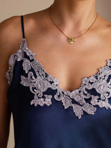 [Dark Blue] SilkSilky-AU Sleeveless V Neck Camisole 005