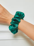 SilkSilky AU 19Momme Pure Silk Scrunchie Green 001