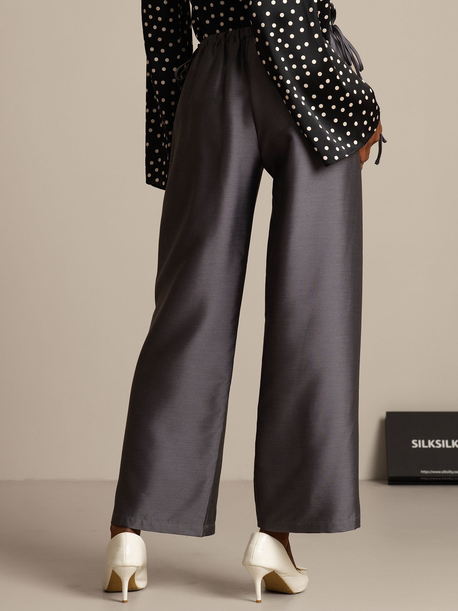 [Gray] SilkSilky-AU 32Momme Wool Womens Pants 002,