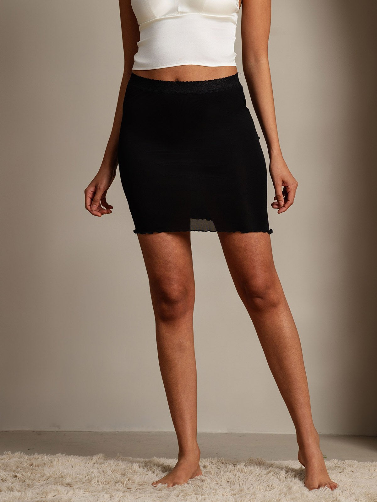 SilkSilky-AU Silk Skirt Black 001