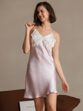 SilkSilky-AU Pure Silk V Neck Dress Pink 004