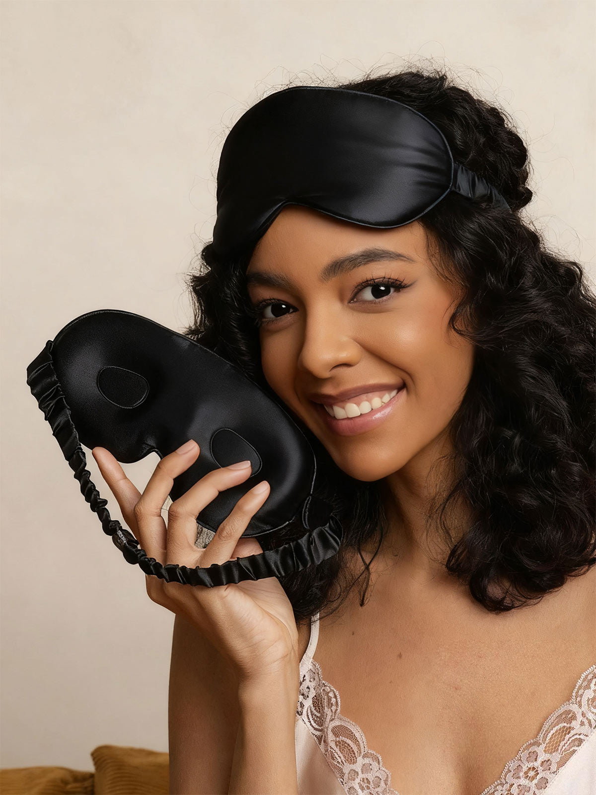 [Black] SilkSilky-AU Pure Silk Eye Mask 003