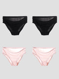 4Pcs Solid Color Mulberry Silk Knitted Panties (Bra NOT Included)
