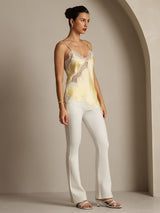 [Light Yellow] SilkSilky-AU Spaghetti Strap V Neck Camisole 009