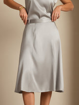 [Griffin Gray] SilkSilky-AU 19Momme Stretch Silk Charmeuse Skirt 004