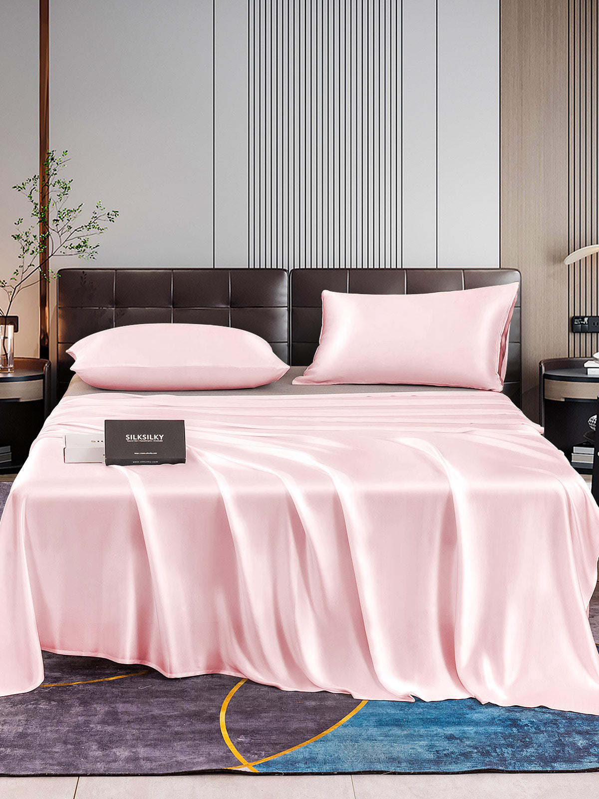 SilkSilky AU 22Momme Pure Silk Bedding Set Pink 001