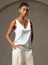 [Light Blue] SilkSilky-AU Sleeveless V Neck Camisole 005