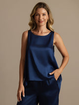[Dark Blue] SilkSilky-AU Sleeveless Women's Pyjamas 004
