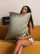 [Olive Green] SilkSilky-AU 22Momme Pure Silk Pillowcase 001