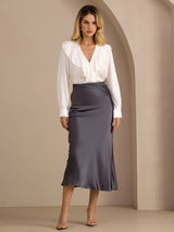 [Dark Gray] SilkSilky-AU Skirt 004