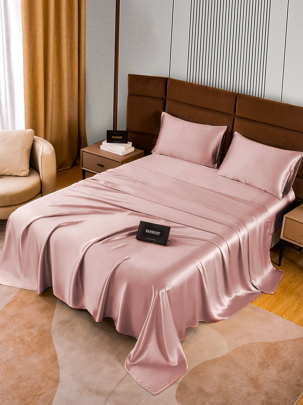 SilkSilky AU 22Momme Pure Silk Bedding Set PaleMauve 002