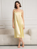 SilkSilky-AU 19Momme Silk Sleeveless Dress LightYellow 001