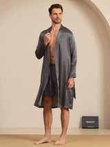 [Black Ginkgo] SilkSilky-AU Long Sleeve Men's Pyjamas 001