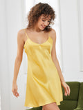 Pure Silk Adjustable Spaghetti Strap Nightgown Slip Dress