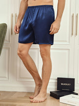 [Dark Blue] SilkSilky-AU Men's Sleep Shorts 001