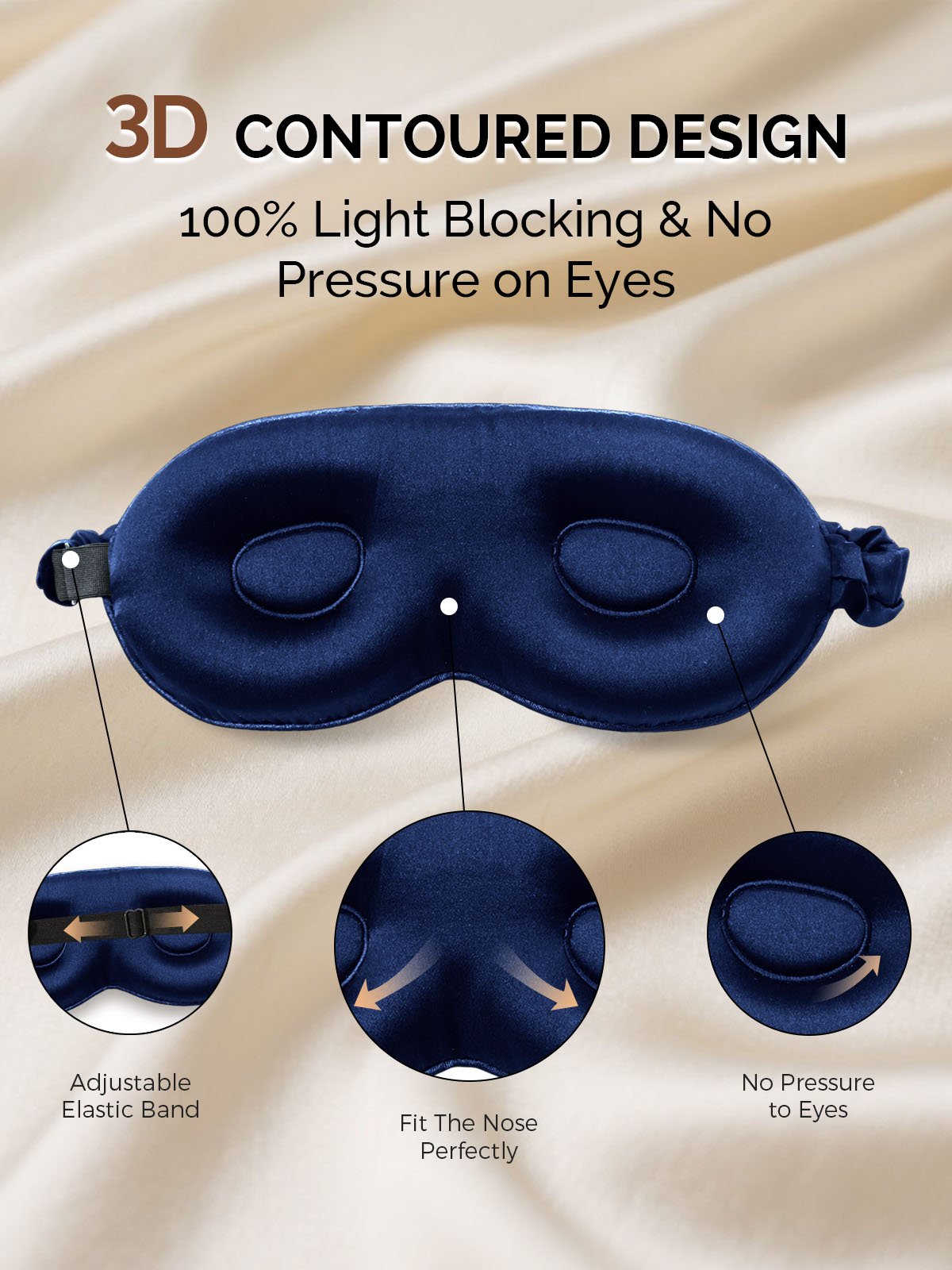 [Dark Blue] SilkSilky-AU 22Momme Pure Silk Eye Mask 004