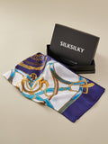 SilkSilky AU Pure Silk Scarf DarkBlue 001