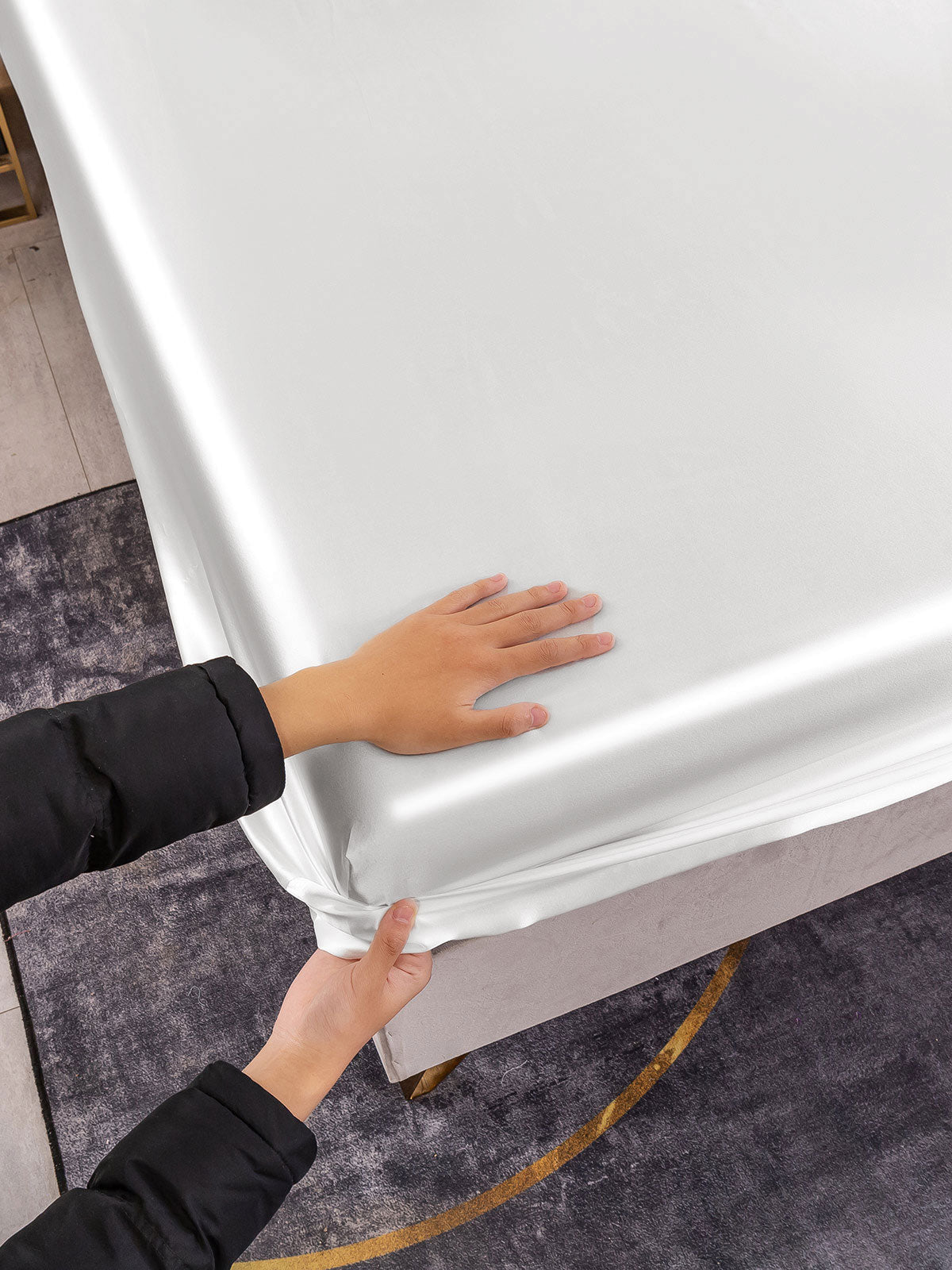 [White] SilkSilky-AU 22Momme Pure Silk Sheet 006
