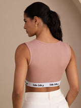 [Pink] SilkSilky-AU Sleeveless Crew Neck Camisole 002