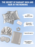 SilkSilky AU 19Momme Pure Silk Pillowcase Set Silver 002