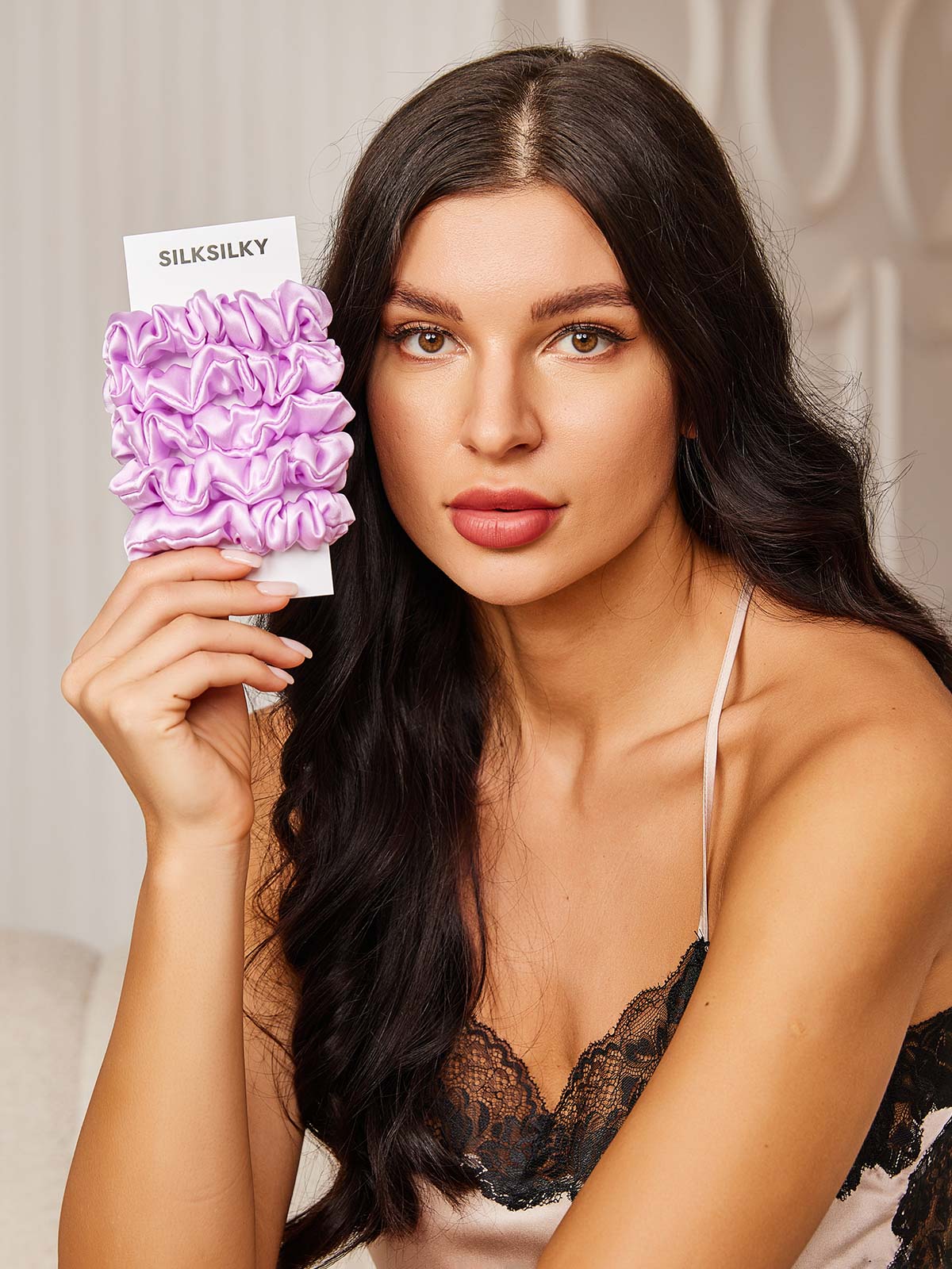 [Lavender] SilkSilky-AU 19Momme Pure Silk Scrunchie 001