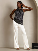 [Polka Dot] SilkSilky-AU 19Momme Silk Womens T-Shirt 006,