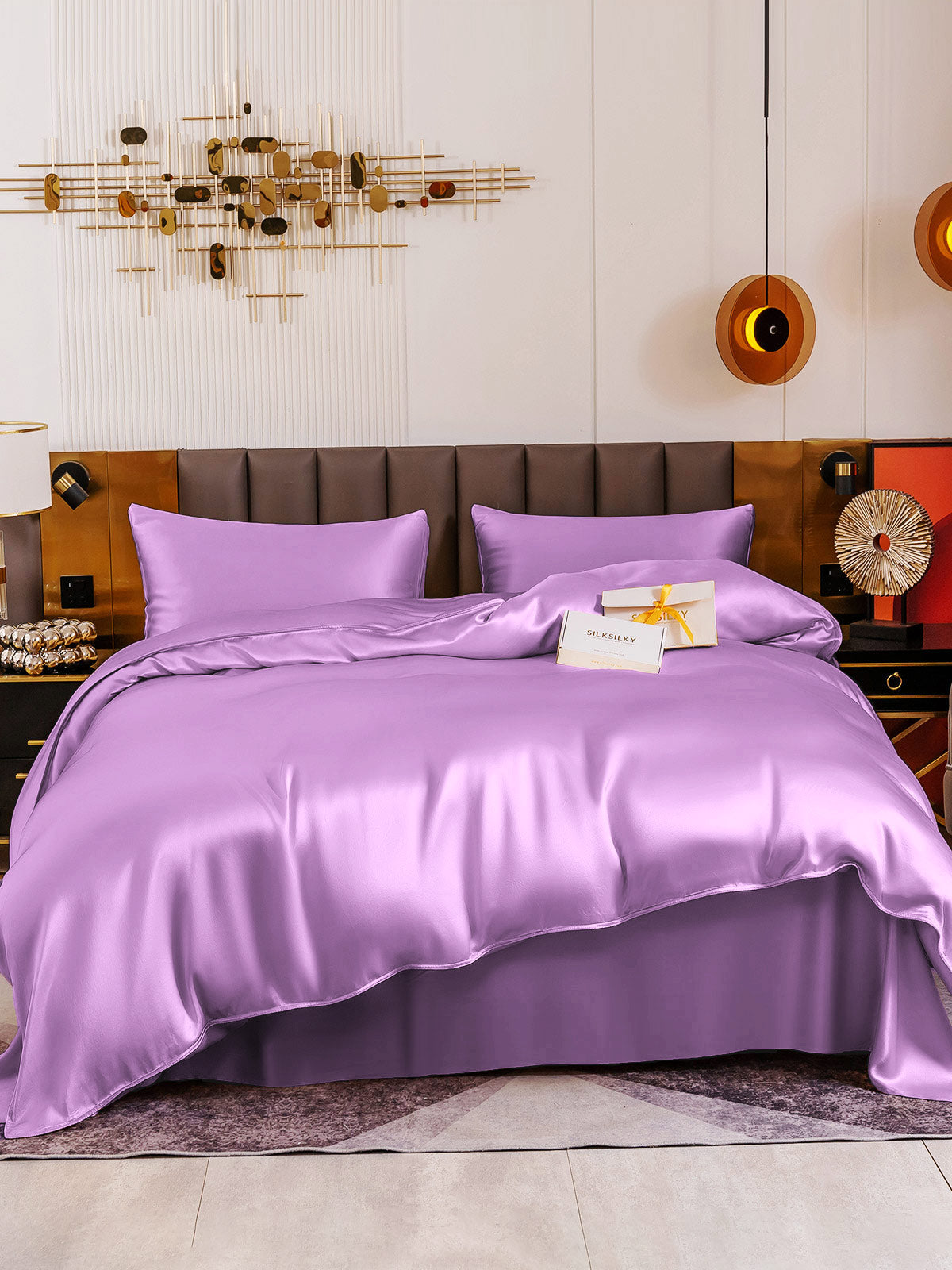 SilkSilky AU 19Momme Pure Silk Bedding Set Lavender 002