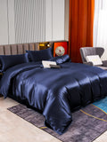 SilkSilky AU 22Momme Pure Silk Bedding Set DarkBlue 002