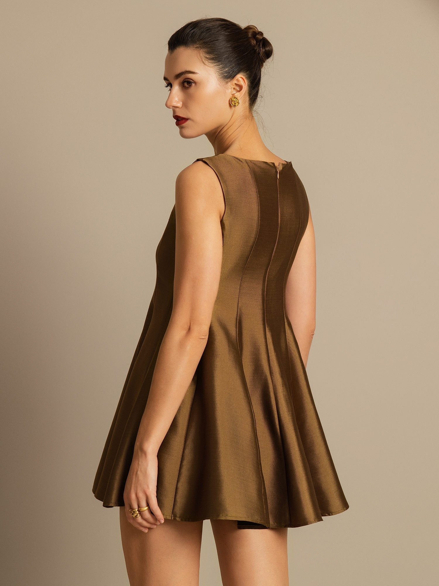 [Bronze] SilkSilky-AU 32Momme Wool Dress 005,