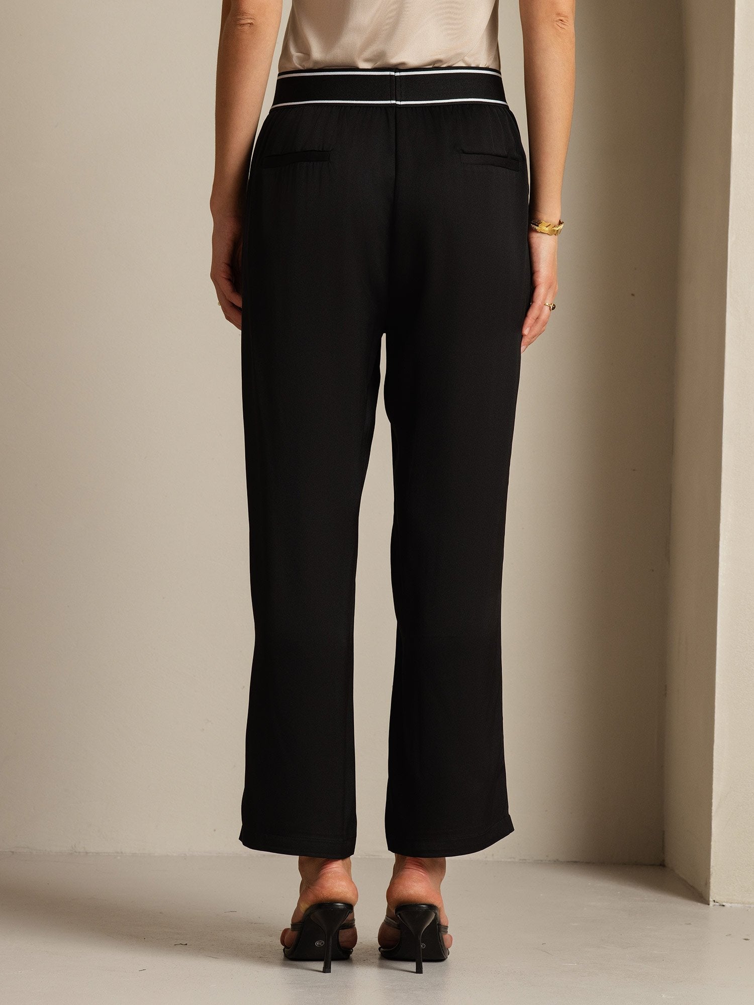 [Black] SilkSilky-AU 22Momme Silk Womens Pants 002