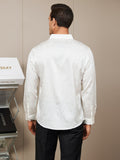 SilkSilky AU Silk Long Sleeve Collar Men's Shirt White 002