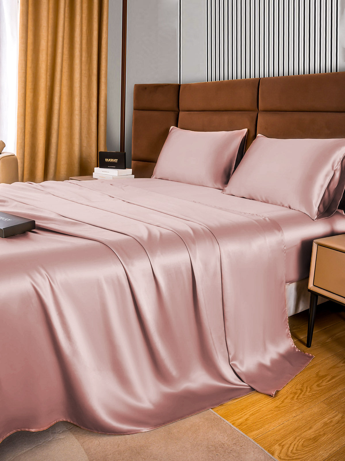 SilkSilky AU 22Momme Pure Silk Bedding Set PaleMauve 003